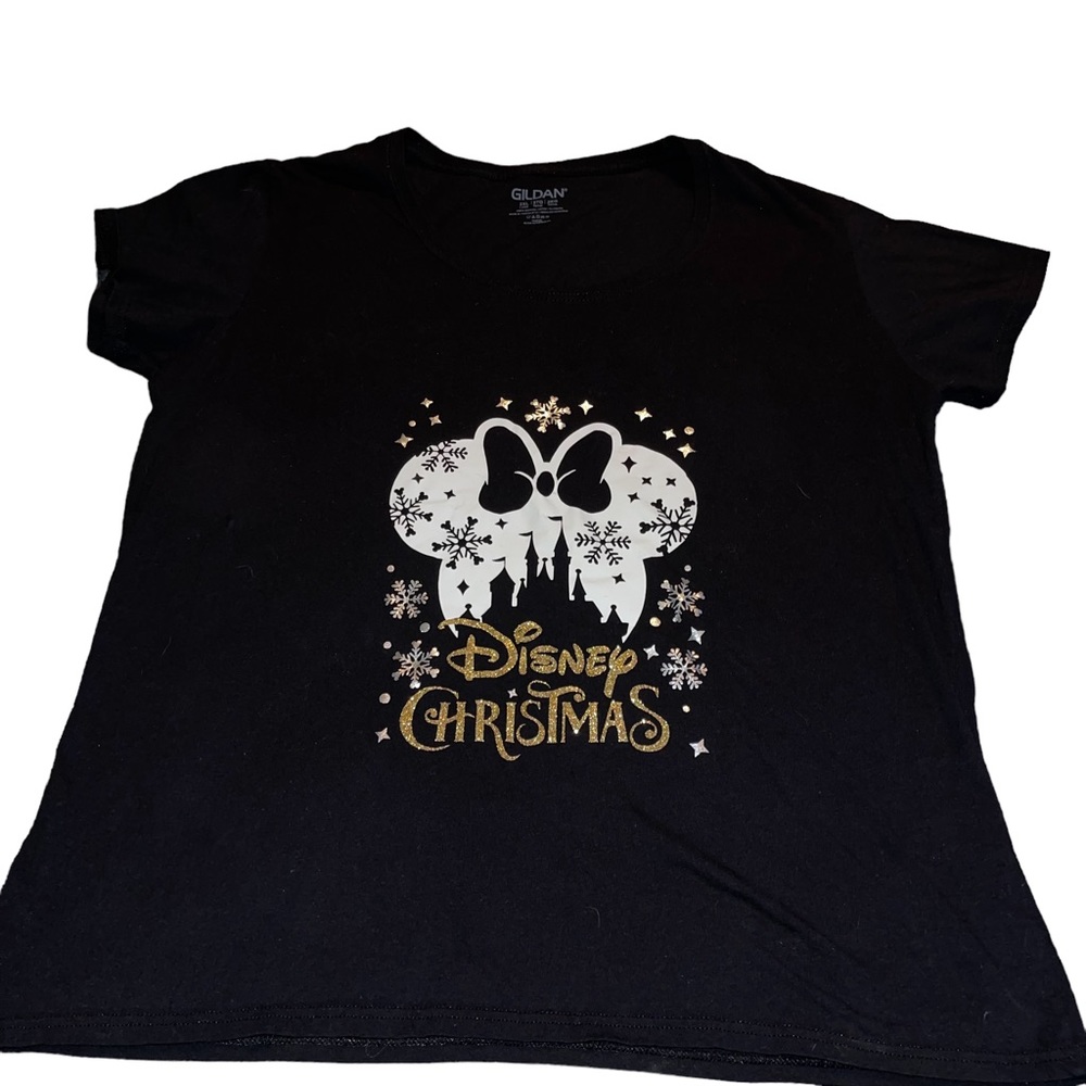 Disney Christmas Women’s Short Sleeve T-Shirt Black Size 2X Gildan Brand T-Shirt - Picture 4 of 7